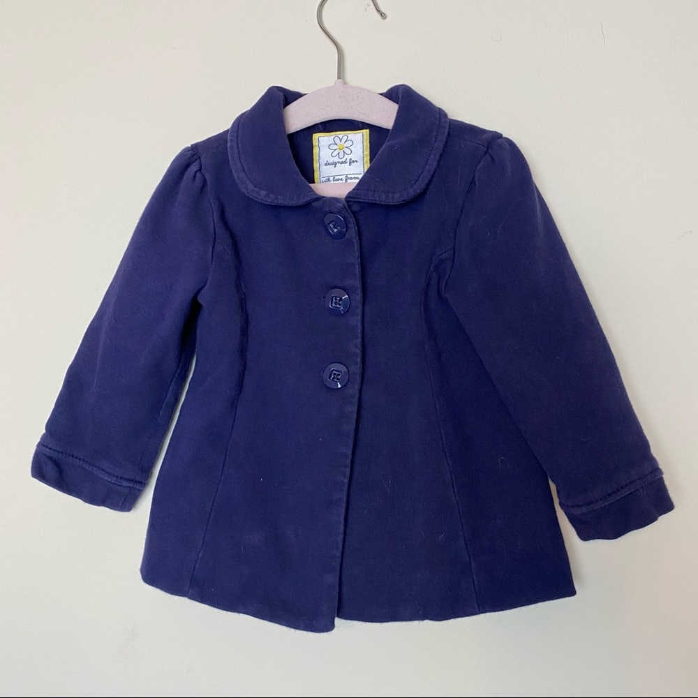 Gymboree Buttoned Coat Navy Blue 12-24M